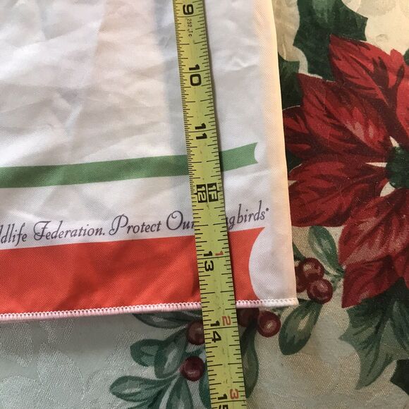 Vintage 1975 National Wildlife Federation Cardinal Scarf. Silk 40” - Picture 9 of 9